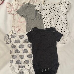 Cloud Island Bodysuits Set in Gray, Black, and White + Modern Moments (pink)